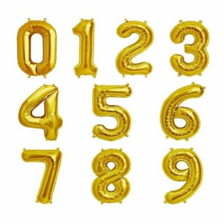 Gold Numbers Helium Balloons 1 Gold Numbers Helium Balloons