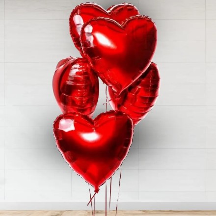 Red Heart Shape Foil Balloons 1 Red Heart Shape Foil Balloons